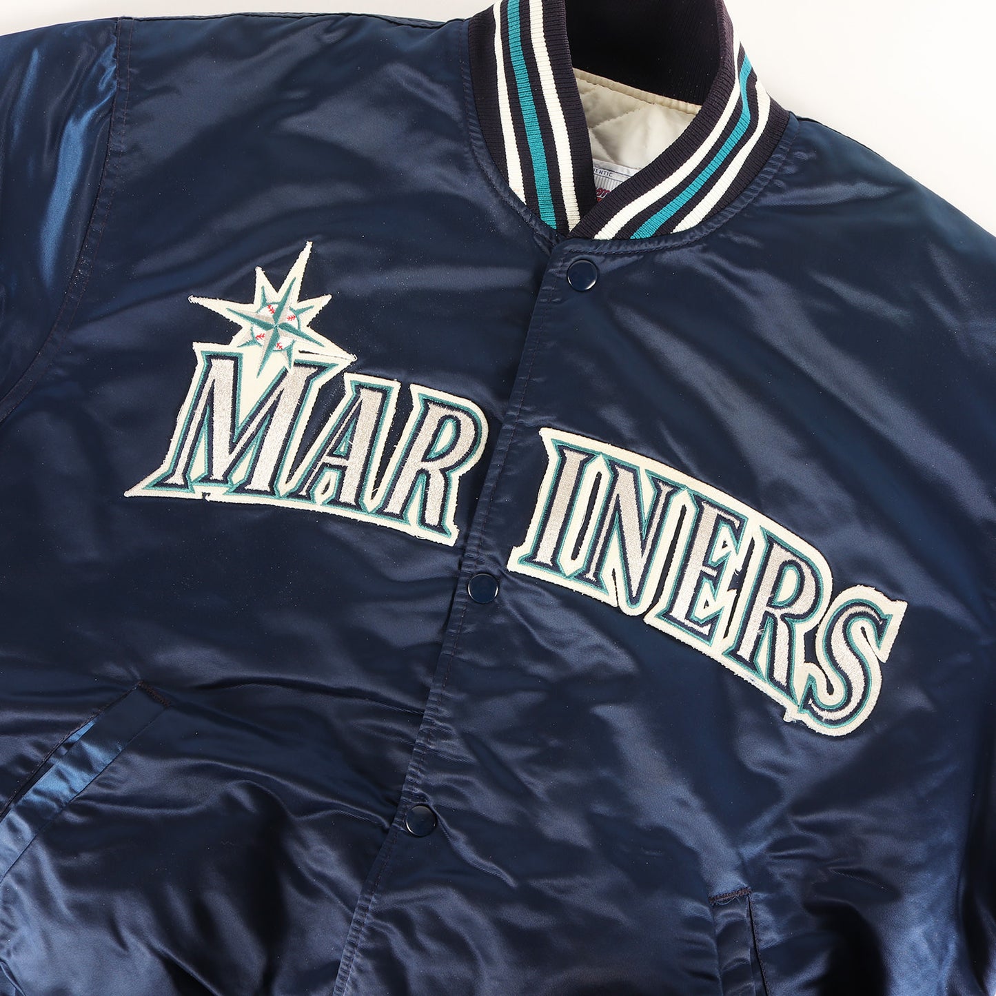 90s MLB シアトル・マリナーズ ナイロン サテンスタジャン USA製