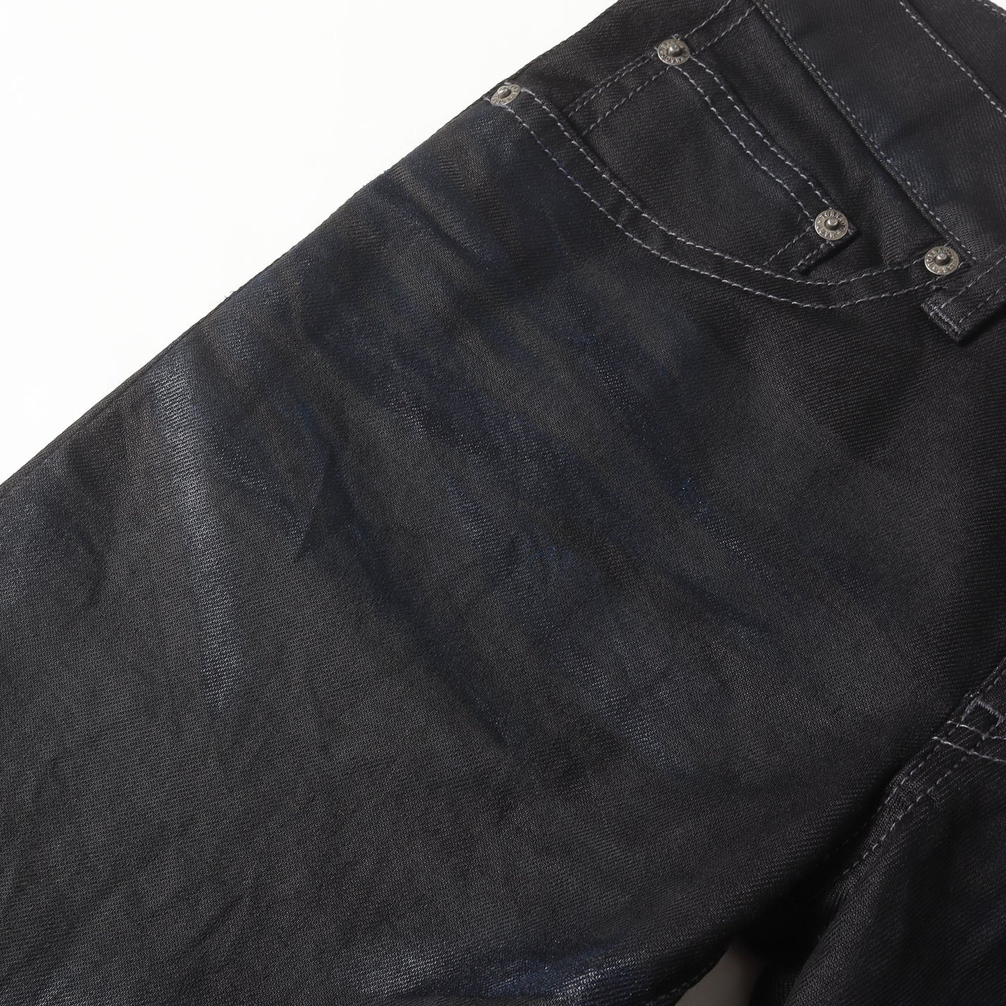 00s コーティング加工 ストレッチ スリム フレアデニムパンツ