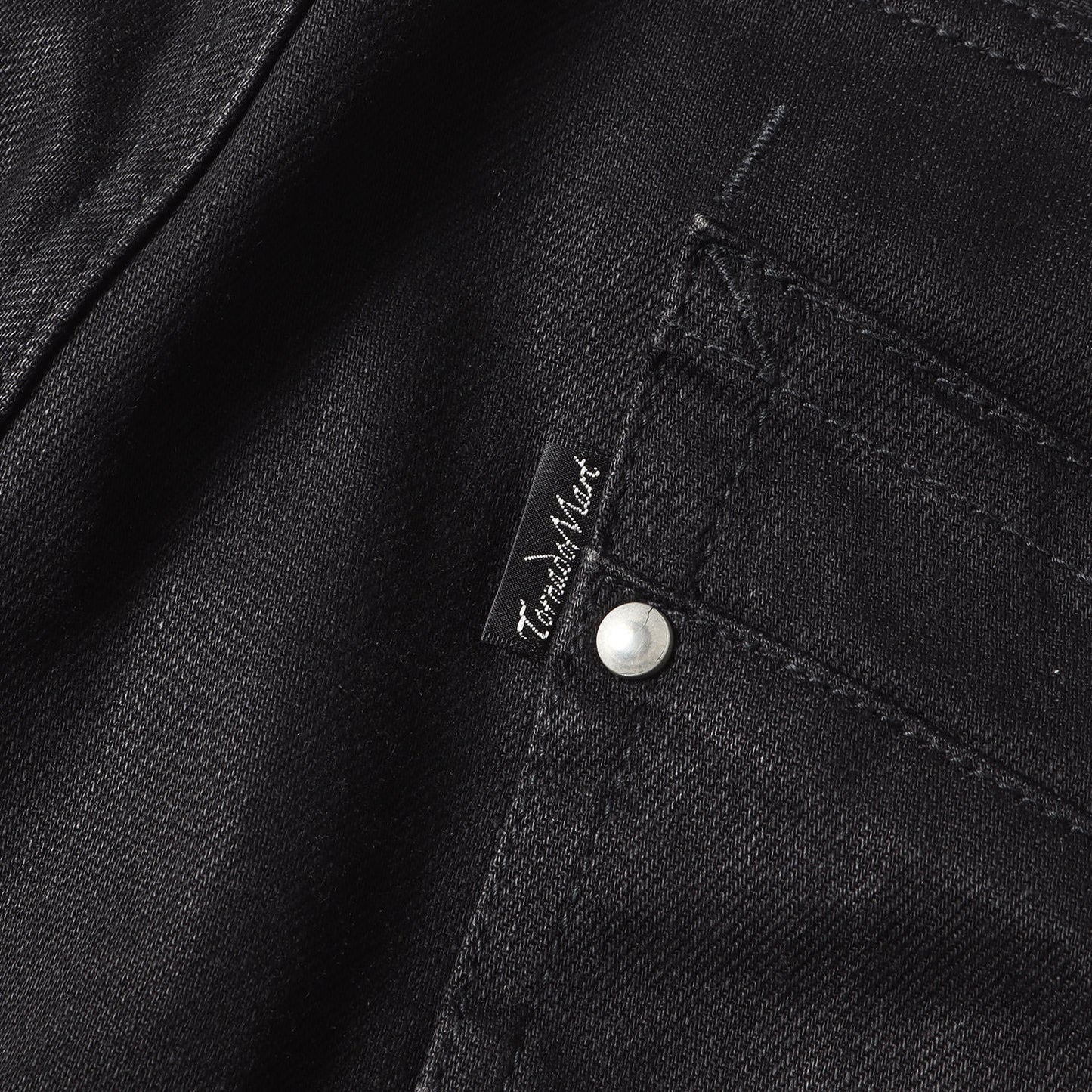 立体シワ加工 ストレッチ スリム ブラック デニムパンツ