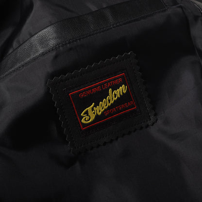 スタンドカラー シープスキンレザー フルジップ ジャケット
