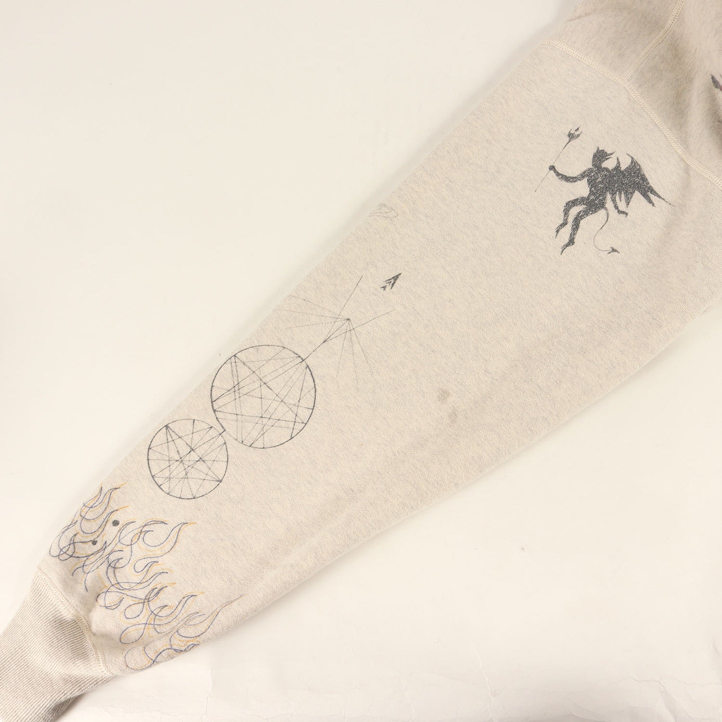 21AW ×Dr. Woo ヴィンテージ加工 落書きグラフィック スウェットパーカー(HOODIE)