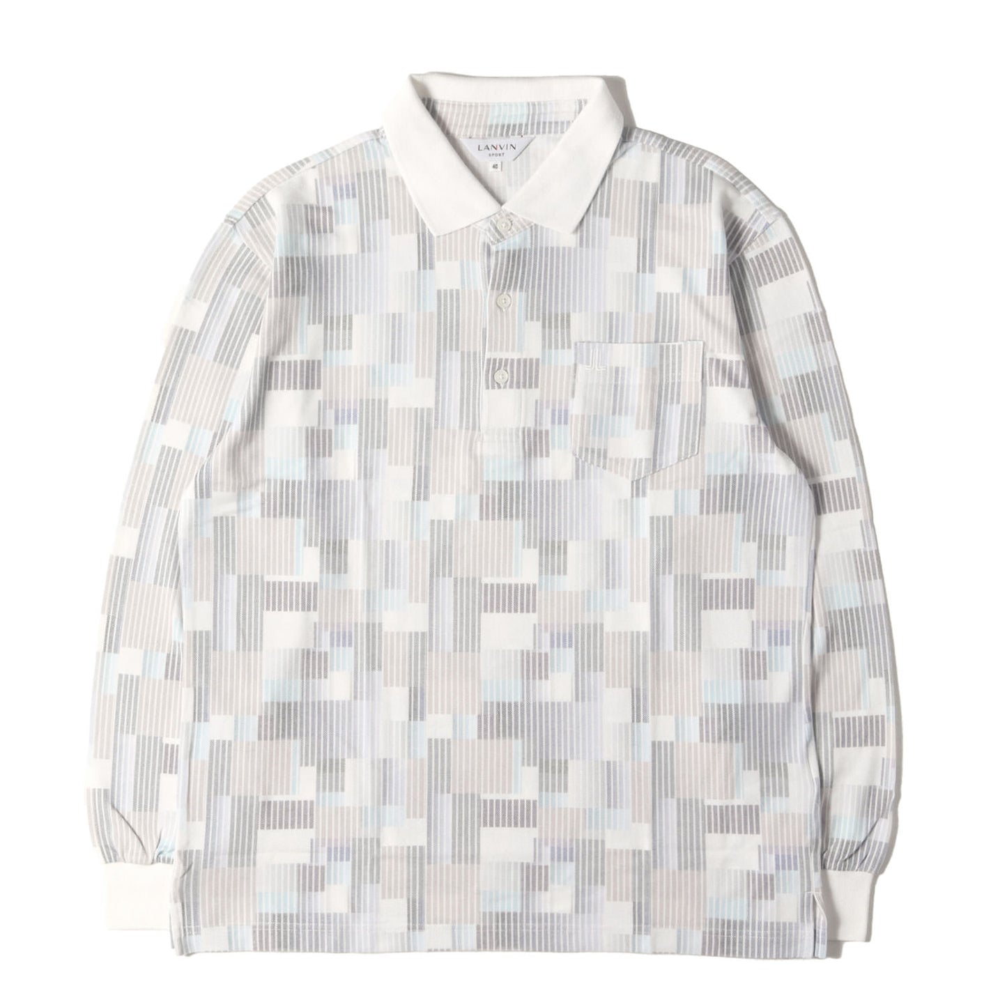 LANVIN SPORT 総柄 ロングスリーブ 鹿の子 ポロシャツ