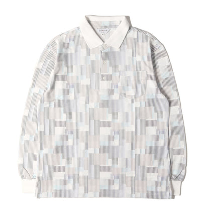 LANVIN SPORT 総柄 ロングスリーブ 鹿の子 ポロシャツ