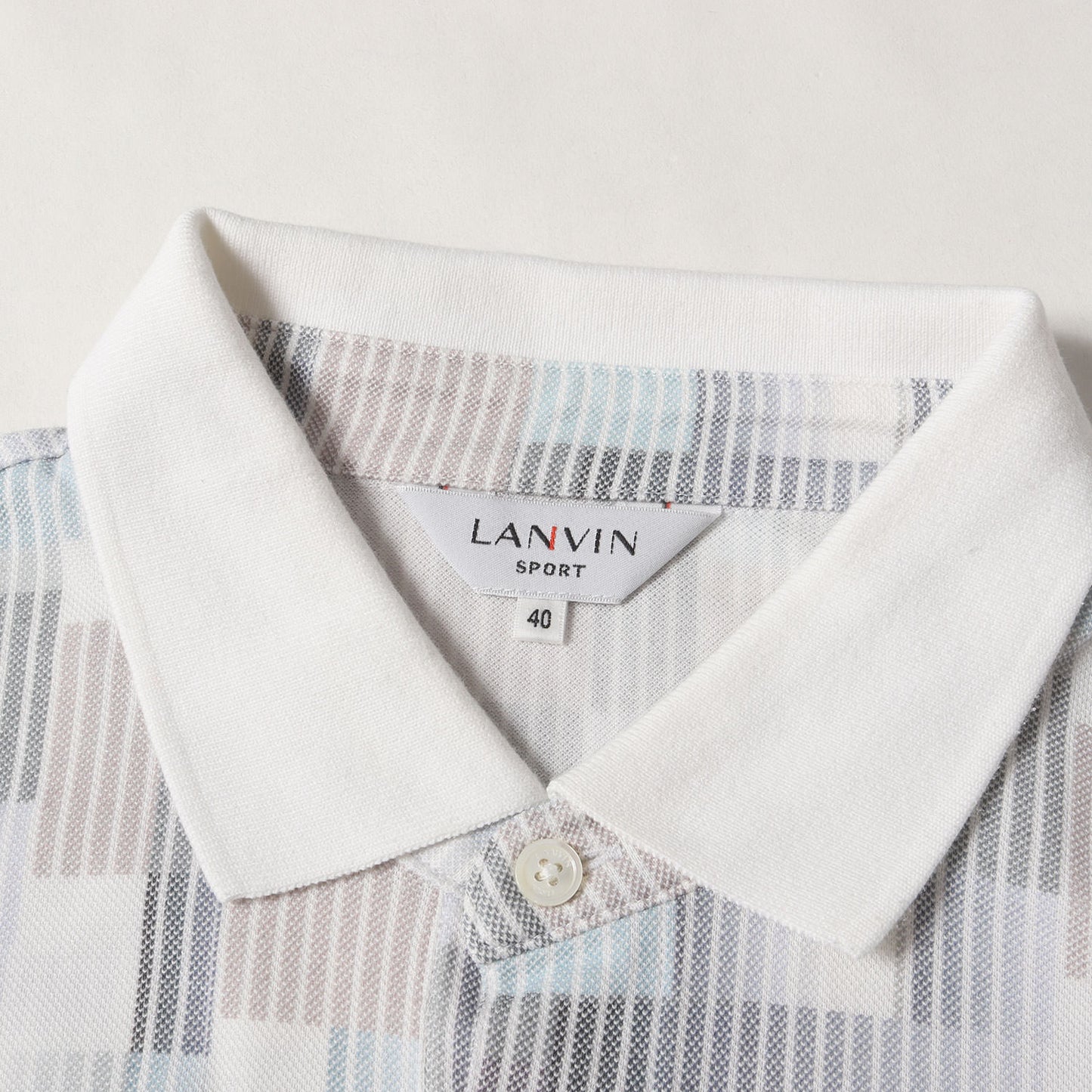 LANVIN SPORT 総柄 ロングスリーブ 鹿の子 ポロシャツ