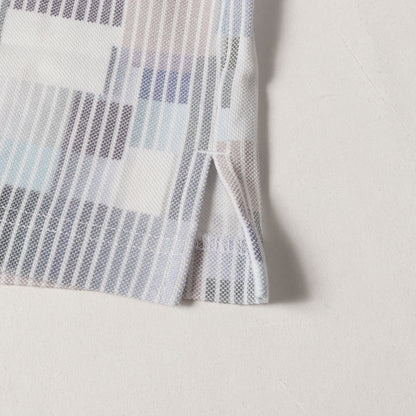 LANVIN SPORT 総柄 ロングスリーブ 鹿の子 ポロシャツ