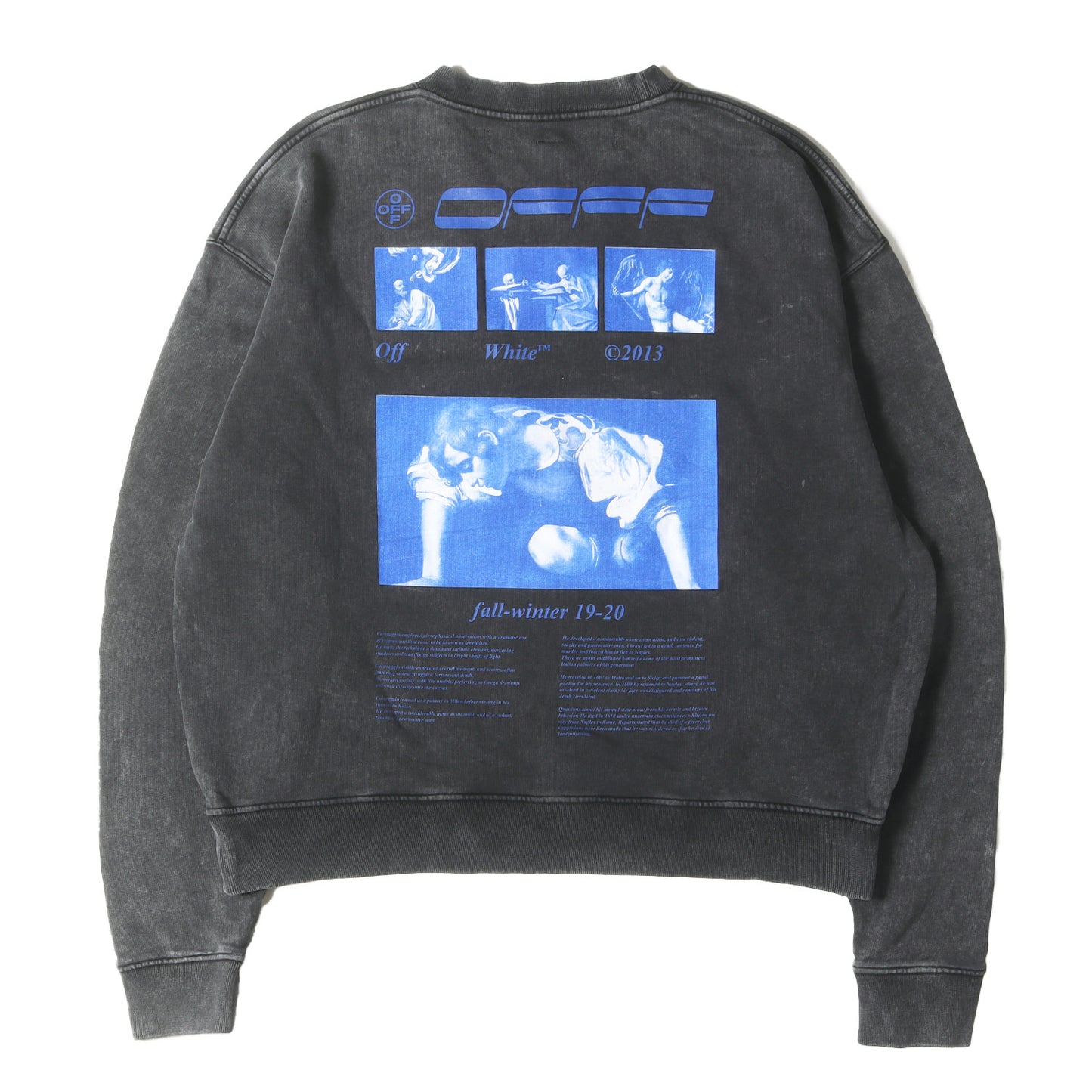 ブリーチ加工 絵画グラフィック オーバーサイズ スウェット(HARDCORE CARAVAGGIO CREWNECK)