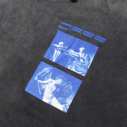 ブリーチ加工 絵画グラフィック オーバーサイズ スウェット(HARDCORE CARAVAGGIO CREWNECK)