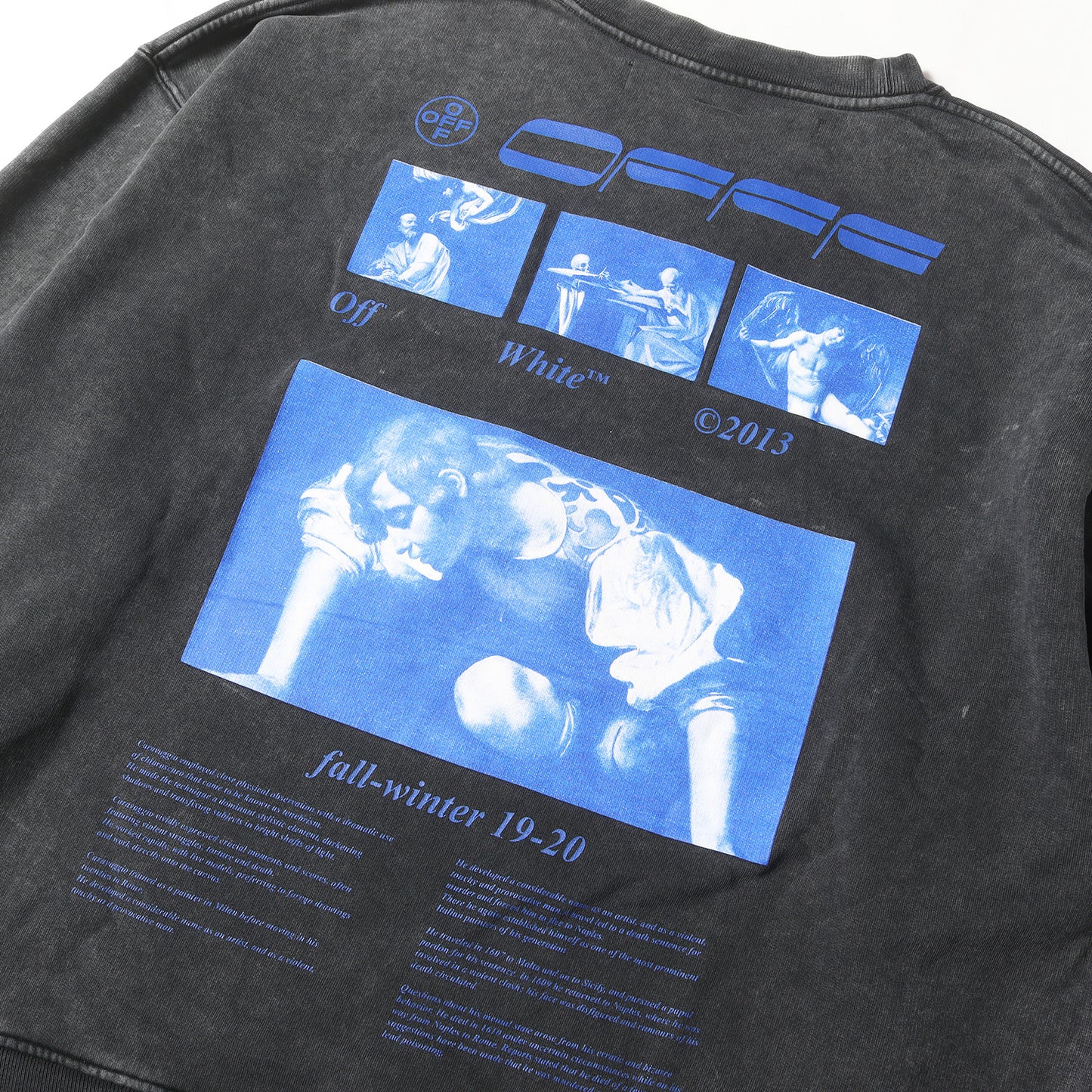ブリーチ加工 絵画グラフィック オーバーサイズ スウェット(HARDCORE CARAVAGGIO CREWNECK)