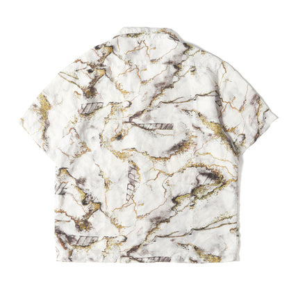 20AW マーブル グラフィック オープンカラー シルク 半袖シャツ(Marble Silk S/S Shirt)