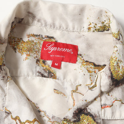 20AW マーブル グラフィック オープンカラー シルク 半袖シャツ(Marble Silk S/S Shirt)