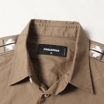 22SS ロゴテープデザイン ストレッチ コットンシャツ