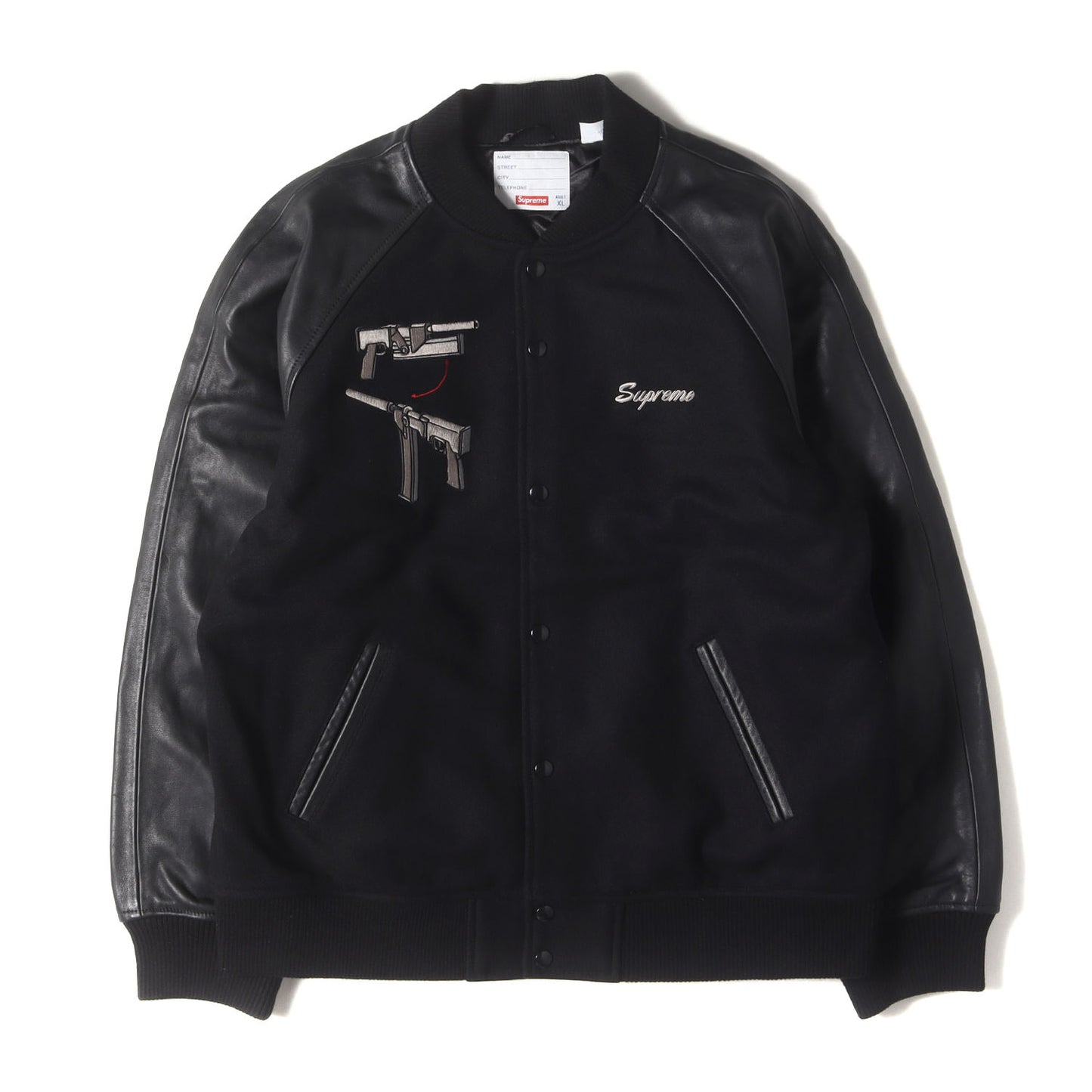 22AW ×Aeon Flux 袖レザー メルトン バーシティジャケット / スタジャン(Varsity Jacket)