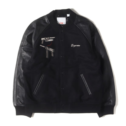 22AW ×Aeon Flux 袖レザー メルトン バーシティジャケット / スタジャン(Varsity Jacket)