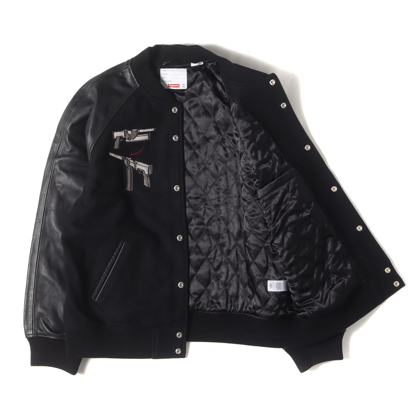 22AW ×Aeon Flux 袖レザー メルトン バーシティジャケット / スタジャン(Varsity Jacket)