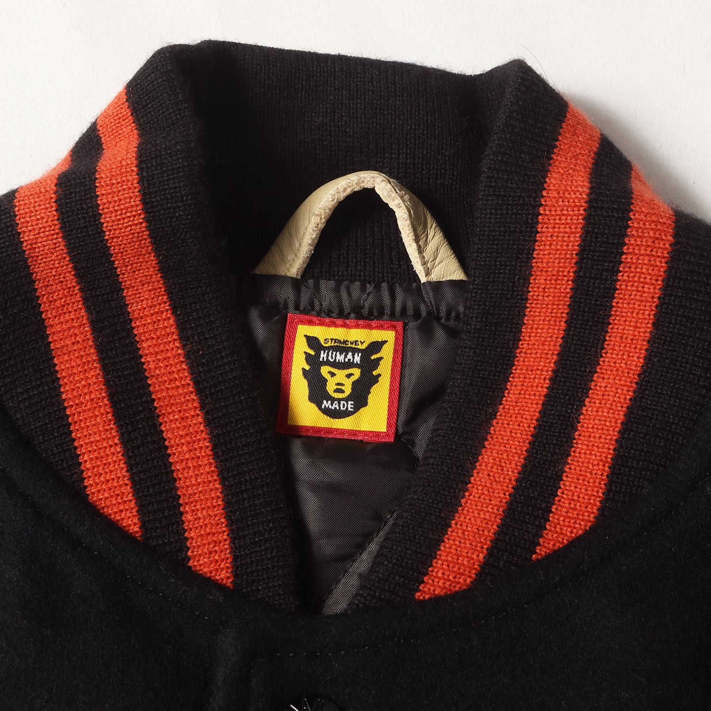 24AW ワッペンロゴ 袖レザー メルトン バーシティジャケット / スタジャン(VARSITY JACKET )