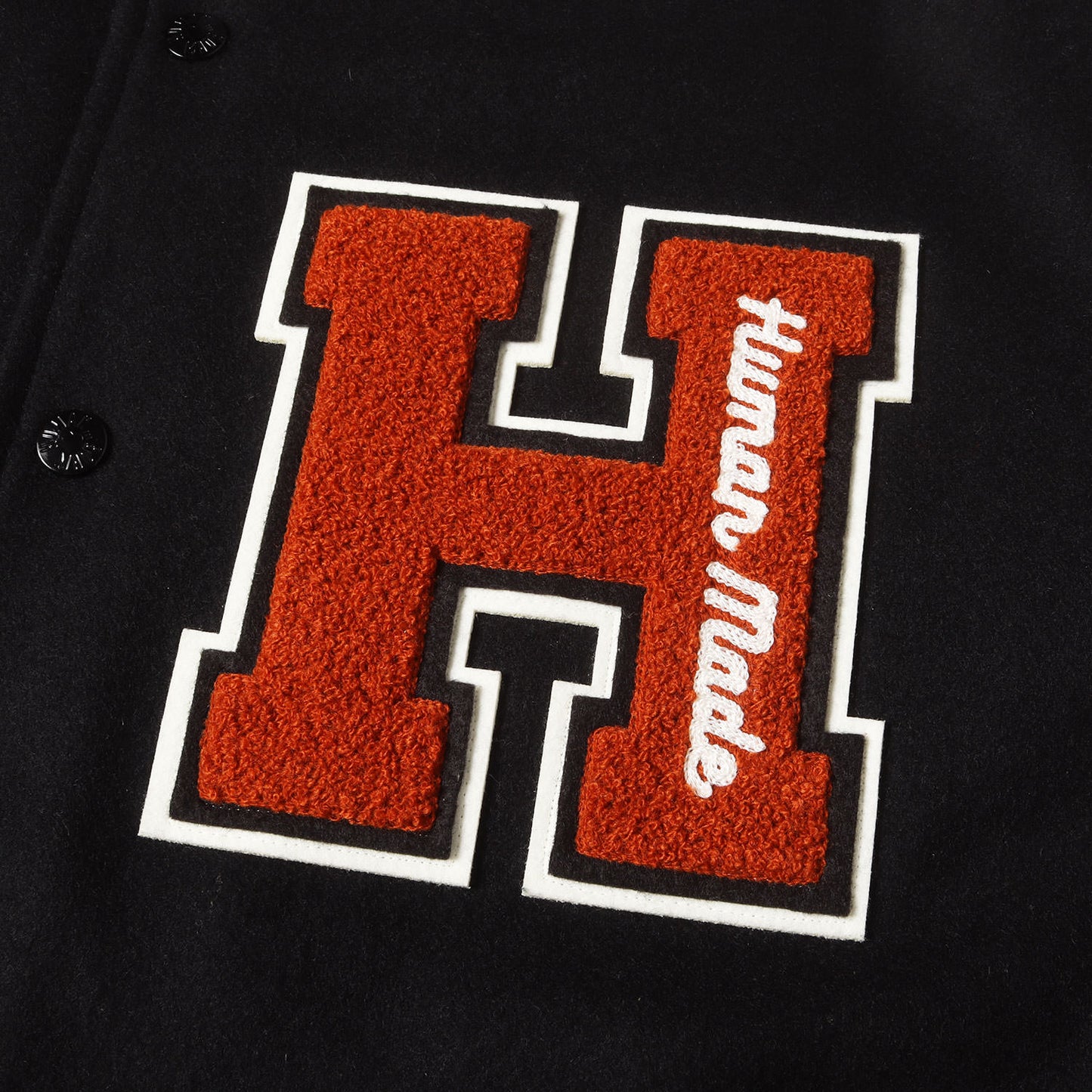 24AW ワッペンロゴ 袖レザー メルトン バーシティジャケット / スタジャン(VARSITY JACKET )