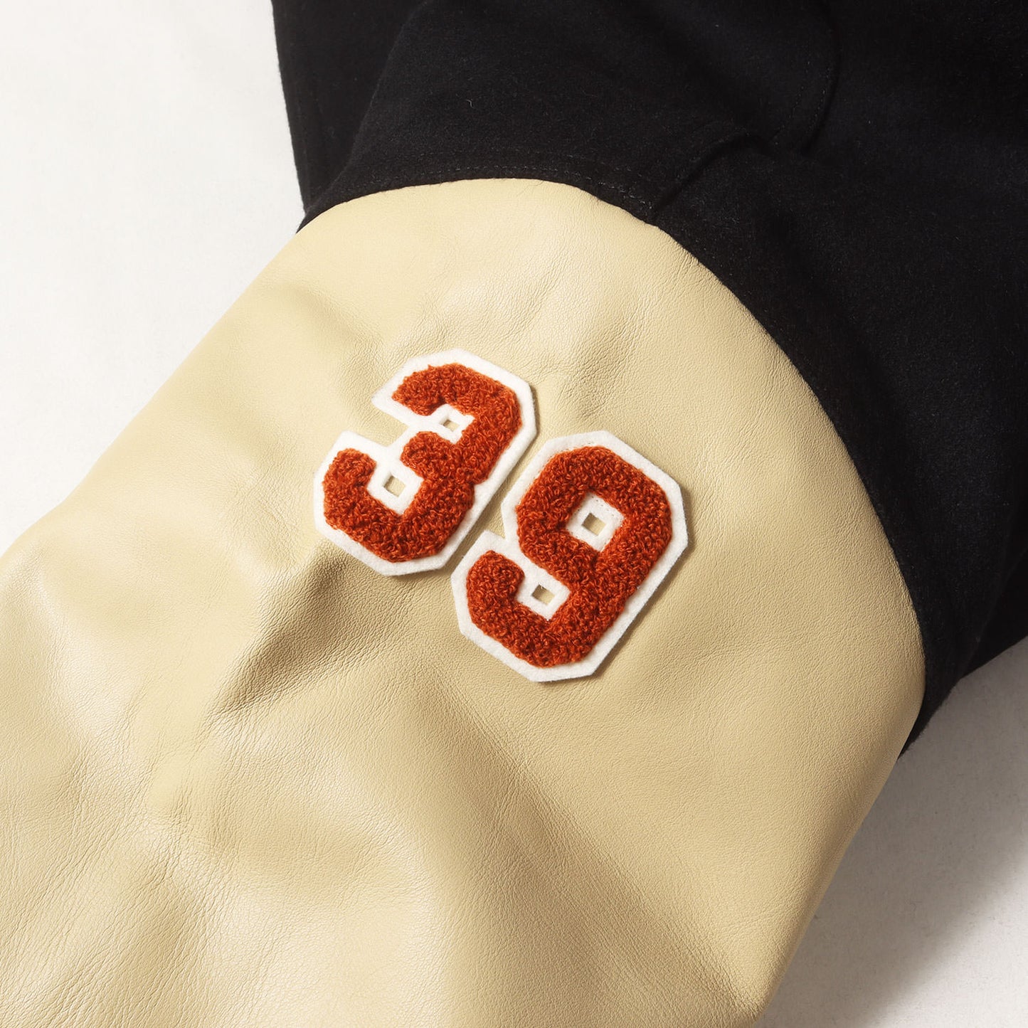 24AW ワッペンロゴ 袖レザー メルトン バーシティジャケット / スタジャン(VARSITY JACKET )