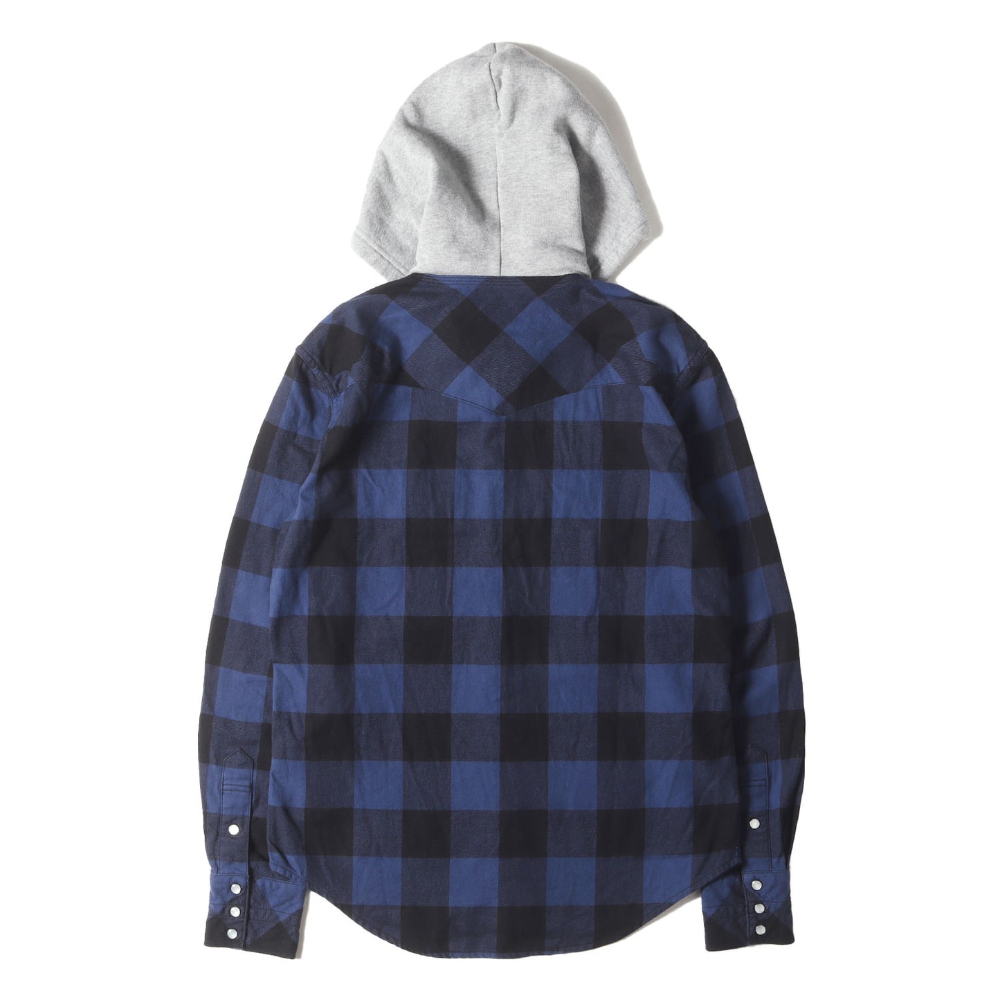 フード付き バッファローチェック ウエスタン ネルシャツ