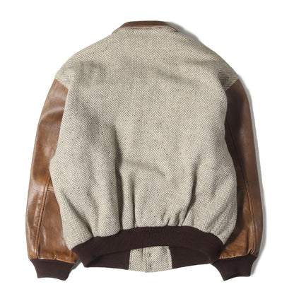 90s レザーコンビ ツイード アワードジャケット