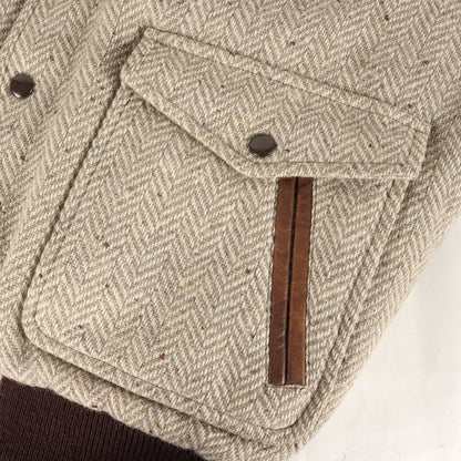 90s レザーコンビ ツイード アワードジャケット