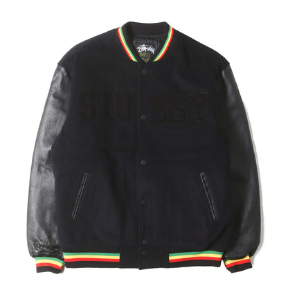 00s ×MASTERPIECE 2店舗 100枚限定 ラスタライオン 袖レザー メルトンスタジャン