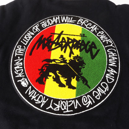 00s ×MASTERPIECE 2店舗 100枚限定 ラスタライオン 袖レザー メルトンスタジャン