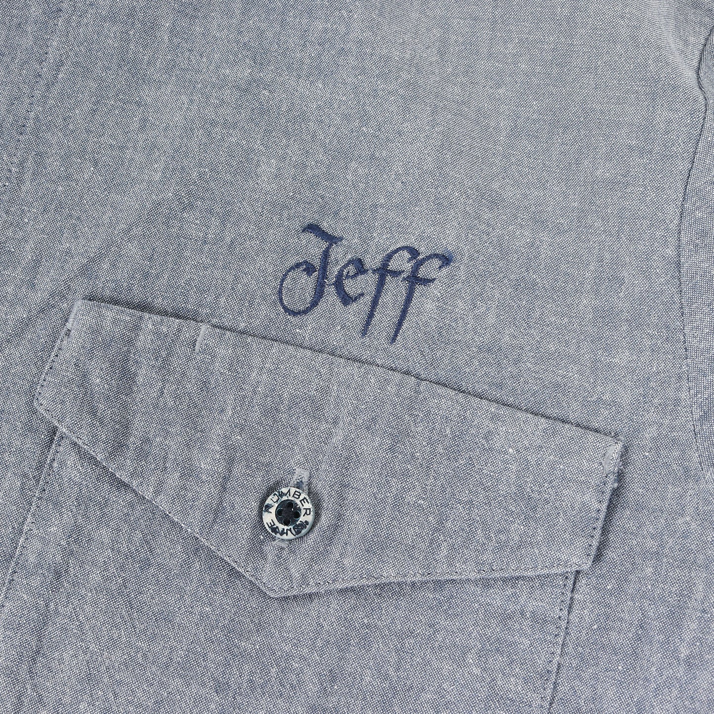 01SS タイム期 スカル刺繍 1つボタン シャンブレーシャツ