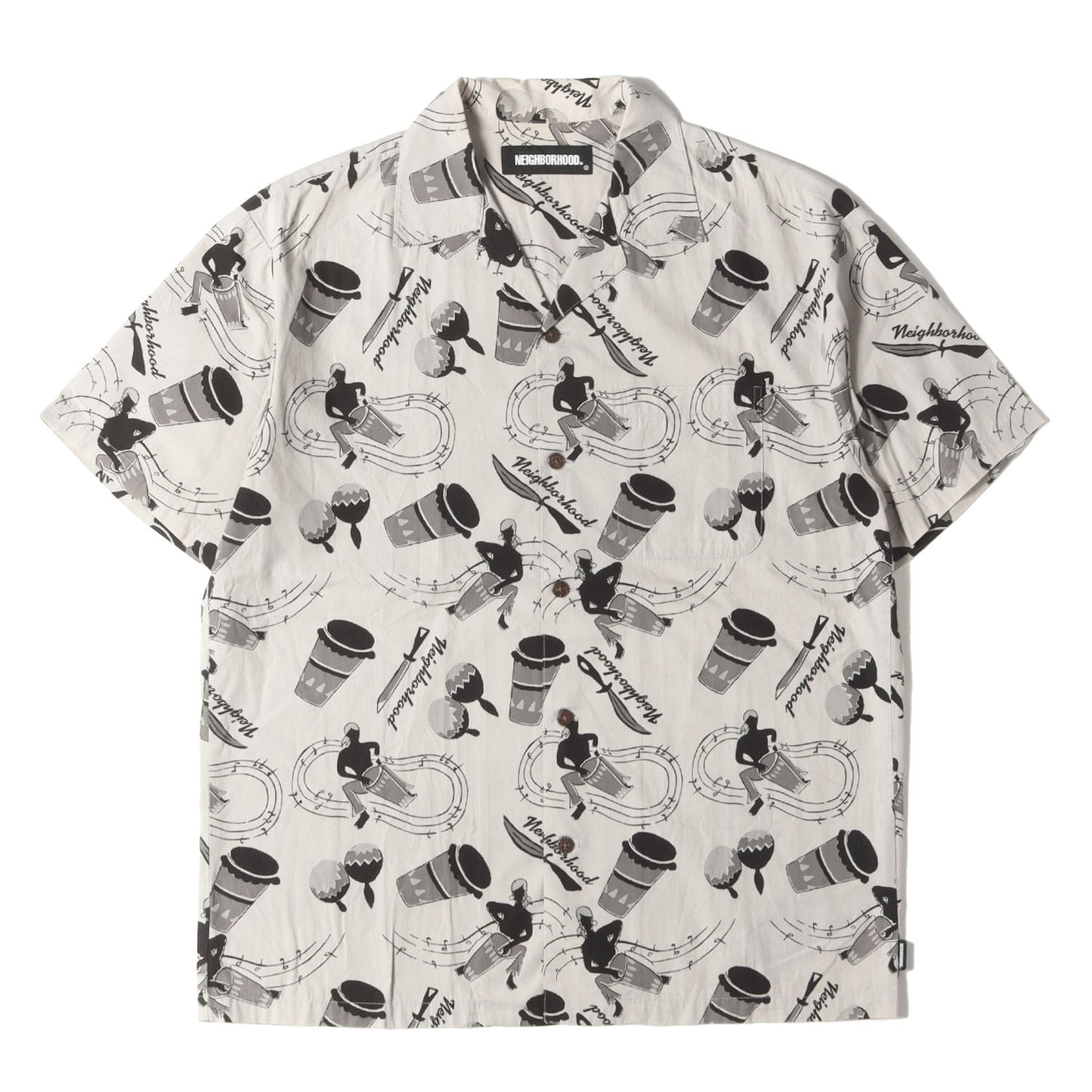 21SS 楽器柄 オープンカラー 半袖シャツ(CONGA / C-SHIRT. SS)