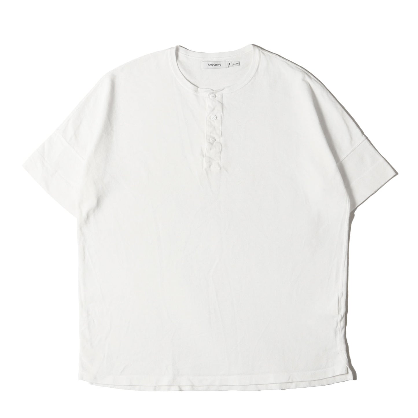 22W/23S ヘンリーネック 鹿の子 Tシャツ(CLERK S/S HENLEY NECK TEE COTTON PIQUE OVERDYED)