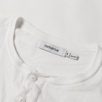 22W/23S ヘンリーネック 鹿の子 Tシャツ(CLERK S/S HENLEY NECK TEE COTTON PIQUE OVERDYED)