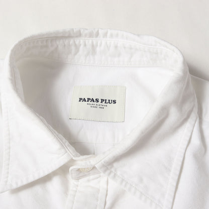 Papas Plus 刺繍柄 オックスフォード シャツ