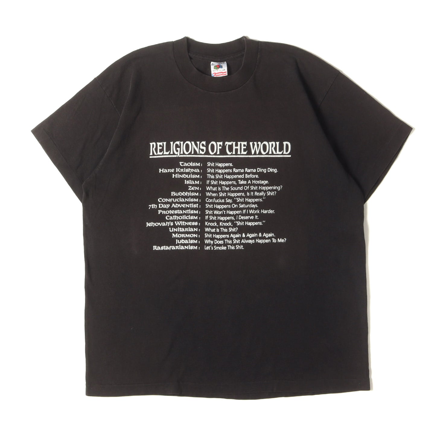 90s RELIGIONS OF THE WORLD 世界宗教 Tシャツ / USA製 FRUIT OF THE LOOM