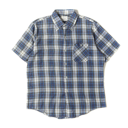 70s T/C マドラスチェック 半袖 ボタンシャツ / 台湾製 PERMA-PREST