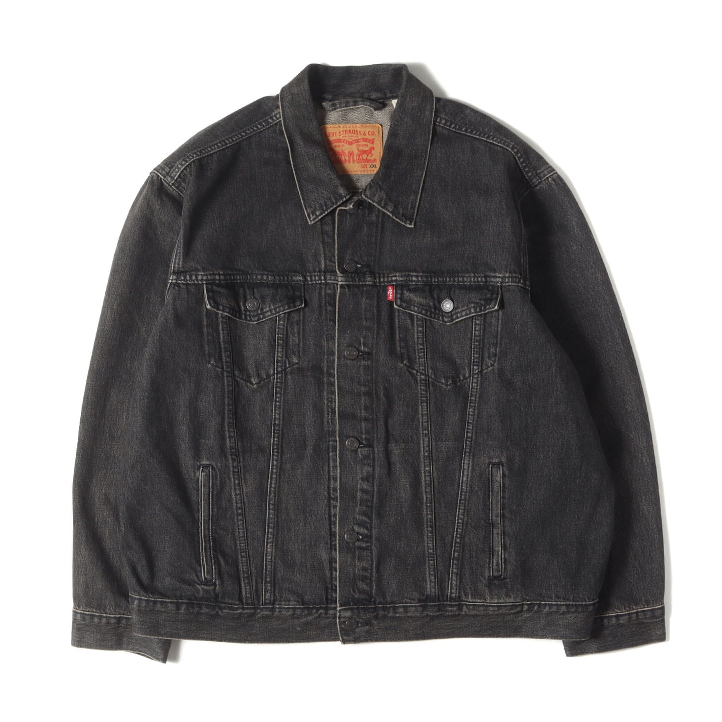 [ビッグサイズ] 先染めブラック USED加工 3rd デニムジャケット / TYPE 3 Tracker Jacket 72334-0584