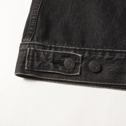 [ビッグサイズ] 先染めブラック USED加工 3rd デニムジャケット / TYPE 3 Tracker Jacket 72334-0584