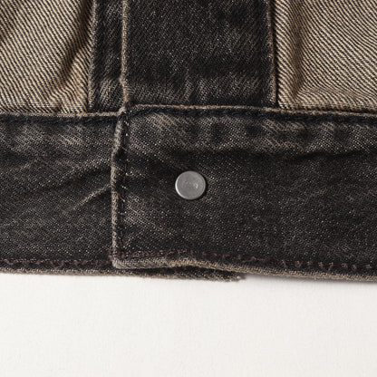 [ビッグサイズ] 先染めブラック USED加工 3rd デニムジャケット / TYPE 3 Tracker Jacket 72334-0584