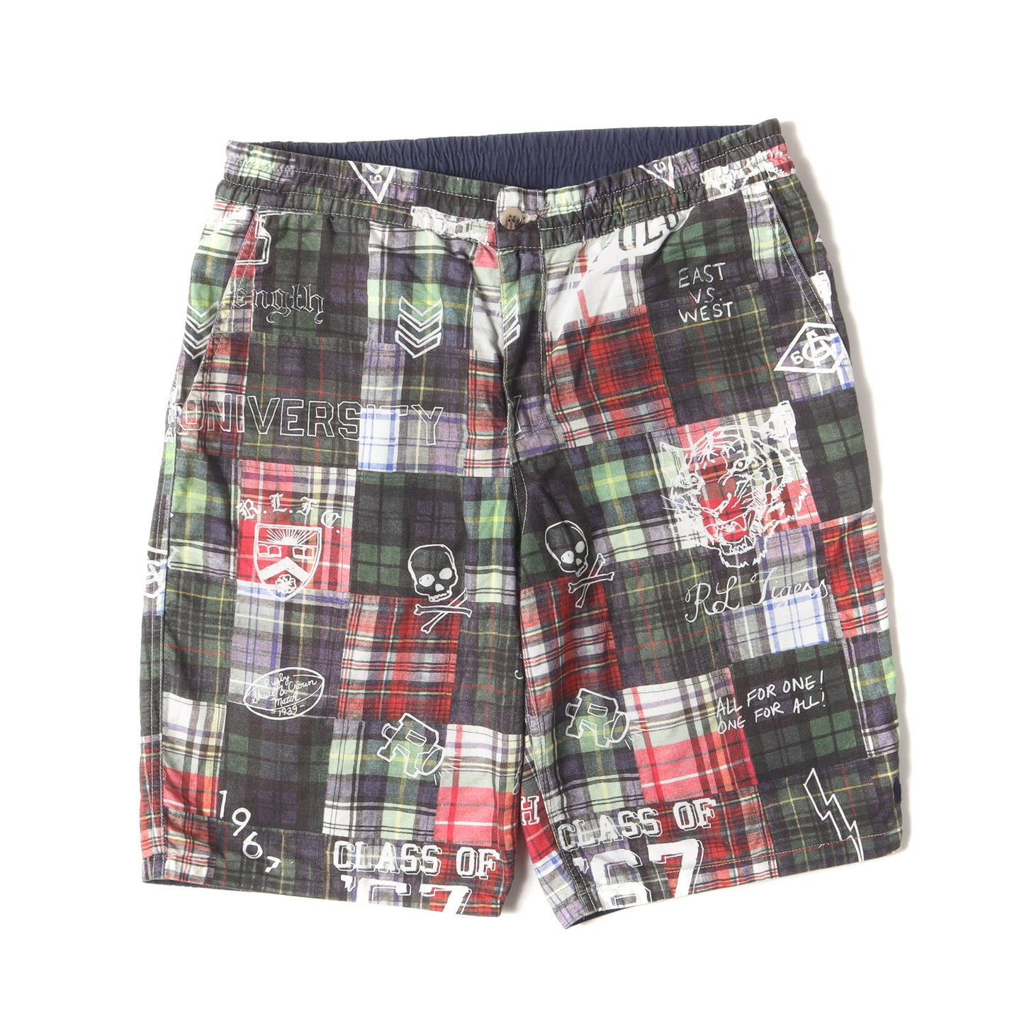 パッチワーク 転写プリント リバーシブル イージーショーツ