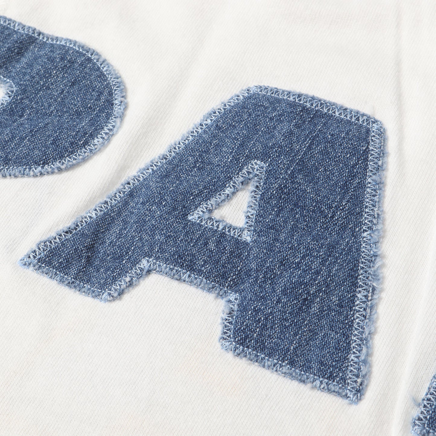 デニムアップリケロゴ クルーネック Tシャツ