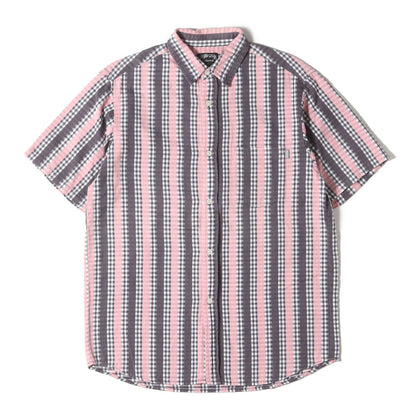 00s ストライププリント ギンガムチェック 半袖シャツ