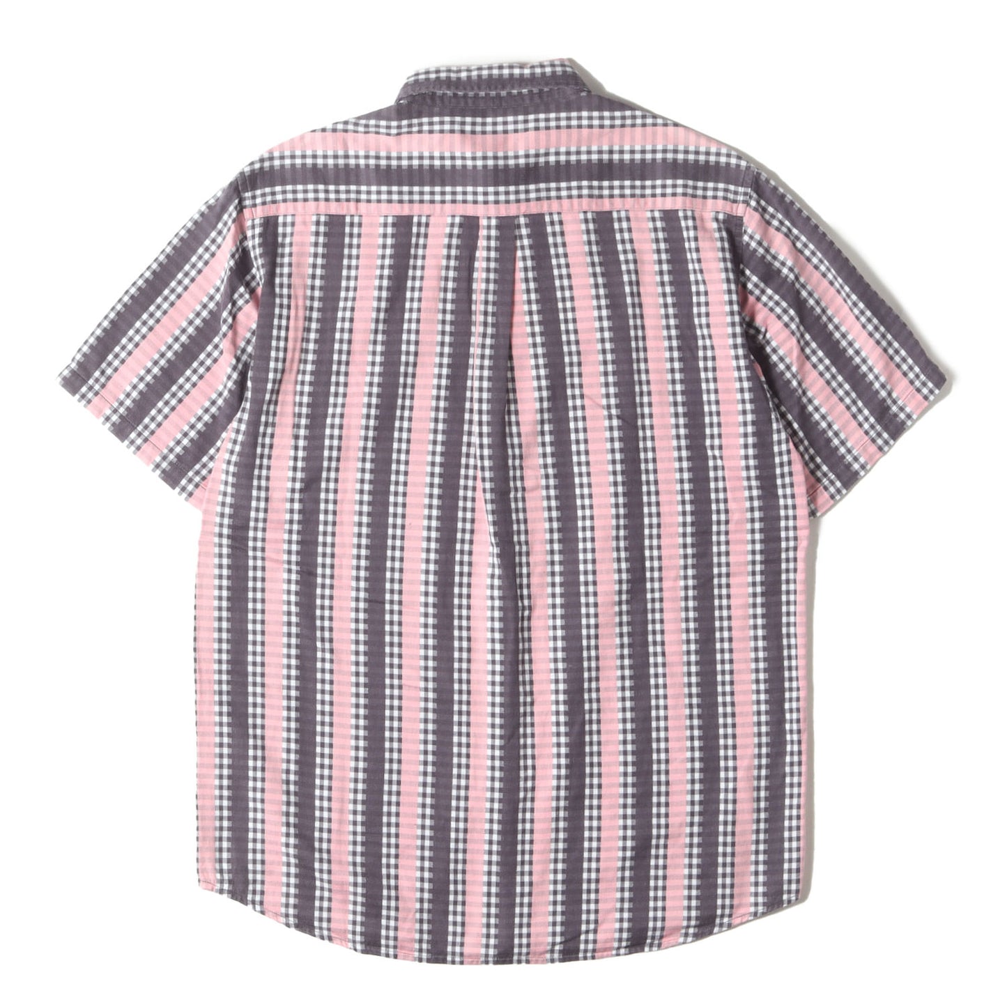 00s ストライププリント ギンガムチェック 半袖シャツ