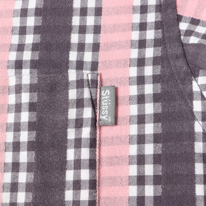 00s ストライププリント ギンガムチェック 半袖シャツ