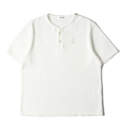 PULS ベア刺繍 ヘンリーネック パイル Tシャツ