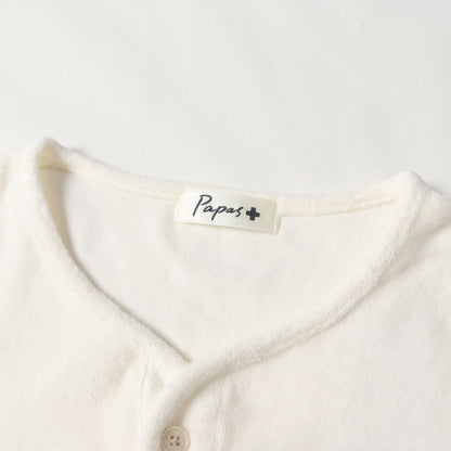 PULS ベア刺繍 ヘンリーネック パイル Tシャツ
