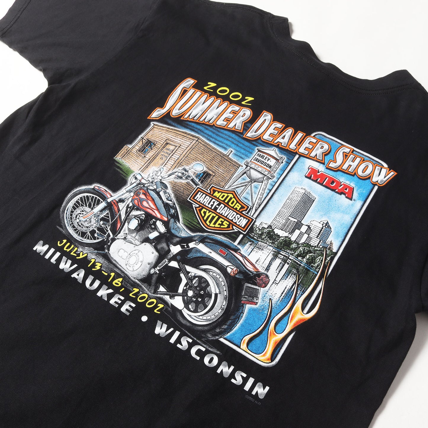 00s SUMMER DEALER SHOW 2002 フレイム シールドロゴ 両面プリント Tシャツ / USA製 HOLOUBEK