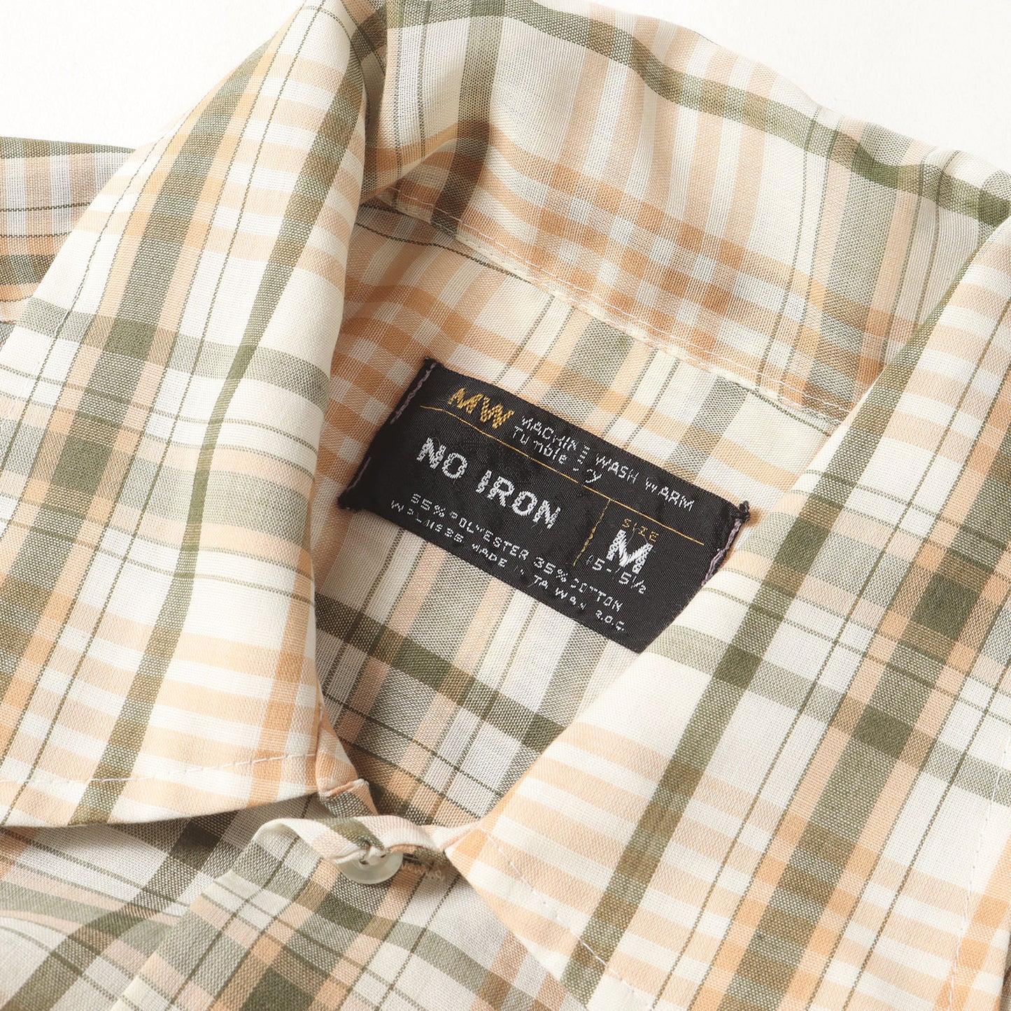 70s T/C マドラスチェック 半袖 ボタンシャツ / 台湾製