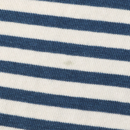 インディゴ ボーダー 度詰めコットン Tシャツ(BORDER CREW INDIGO S/S)