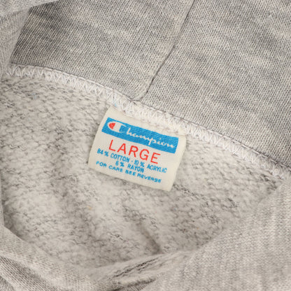 [脇下ガゼット付き バータグ] 70s フロッキープリント ラグランスリーブ スウェットパーカー USA製