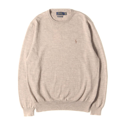 [現行モデル] ポニー刺繍 メリノウール クルーネック ニット