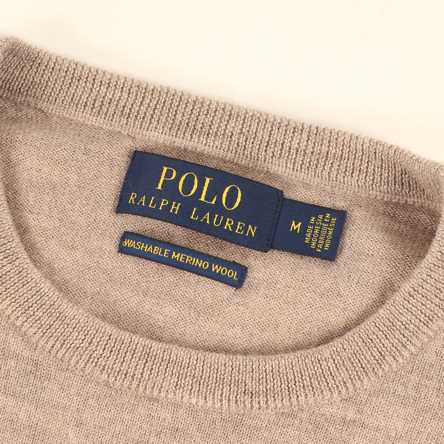 [現行モデル] ポニー刺繍 メリノウール クルーネック ニット