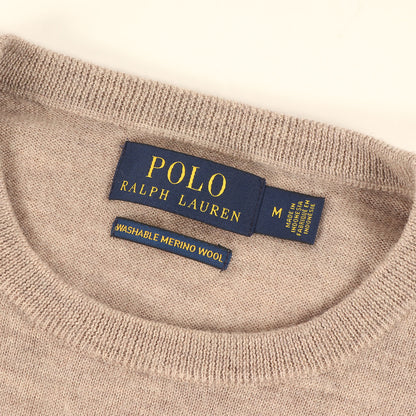 [現行モデル] ポニー刺繍 メリノウール クルーネック ニット